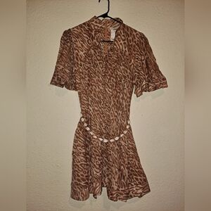 Leopard Print Dress with Shell Accents